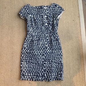 J Crew petite blue dot dress